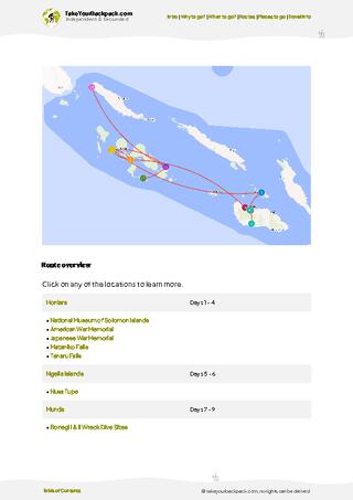 example page 4 from our offline Travel Guide for Solomon Islands